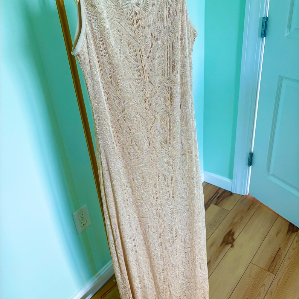 1920’s Flapper Vintage Cream Maxi Dress